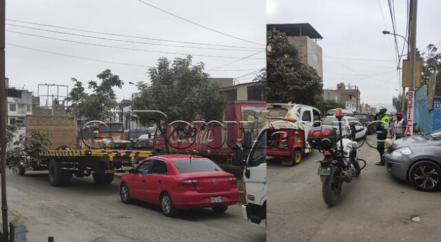 Gran caos vehicular se se reportó desde la primera zona de Collique, en Comas.