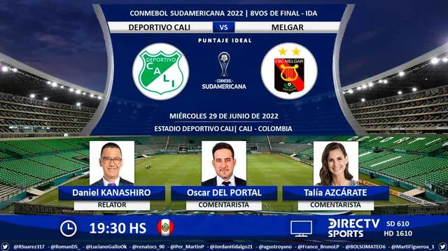 DirecTV Sports transmite el Melgar vs. Deportivo Cali. / FUENTE: Puntaje Ideal.   