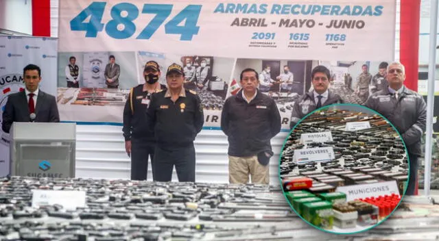 Sucamec presentó 4 mil 874 armas de fuego que fueron recuperadas en acciones de control y fiscalización.