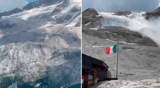 Marmolada, con una altura de unos 3 300 metros, es el pico más alto de los Dolomitas orientales.