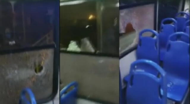 Paro de transporte público: Apedrean bus en el Óvalo Zapallal [VIDEO]