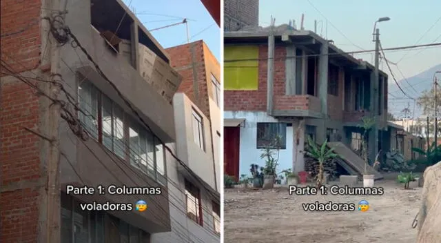 Construcción de casas en Perú con columnas voladoras se hace viral en TikTok