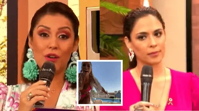 Sheyla Rojas sorprende al chotear piscina inflable de Karla Tarazona y Adriana Quevedo