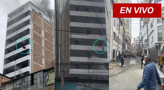 Incendio en edificio de Gamarra, deja a varias personas atrapadas.