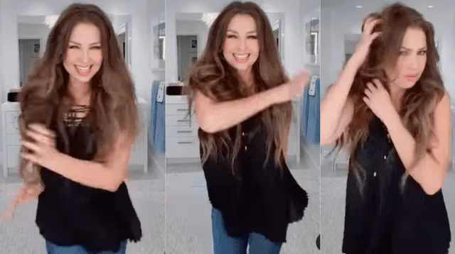 La talentosa Thalía se une al trend de 'Marimar'.