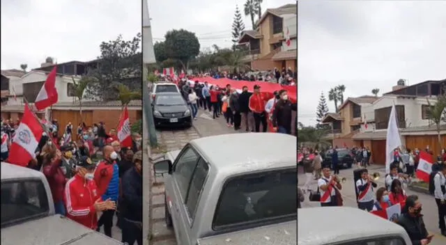 Parada Militar: vecinos de San Borja marchan en rechazo al gobierno de Pedro Castillo [VIDEO]