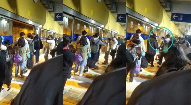 Pasajeros del metropolitano increpan a pareja que no quiso volver a hacer la fila.