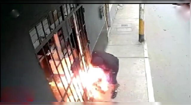 Huaral: capturan a extorsionador que casi se quema al prender fuego a local comercial [VIDEO]