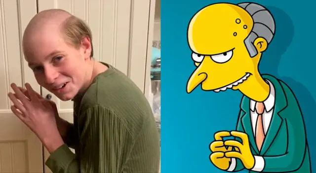 madre le regala a su hijo un corte de cabello del Sr. Burns.