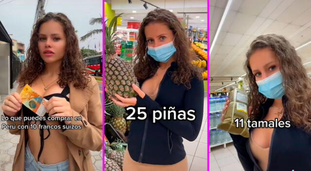 La joven se hizo viral comparando todo lo que podría comprar en Perú.