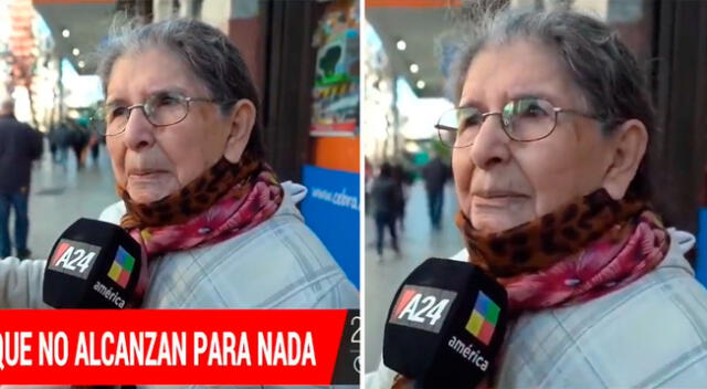 La adulta mayor no pudo contener las lágrimas al revelar lo que sufre.