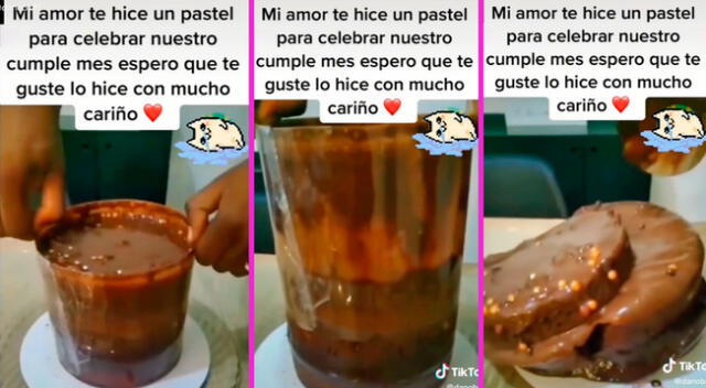 El pastel de la joven enamorada terminó cayendo al suelo.