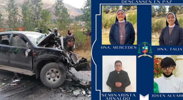 Violento choque causó la muerte de cuatro religiosos, quienes regresaban de Sicuani.