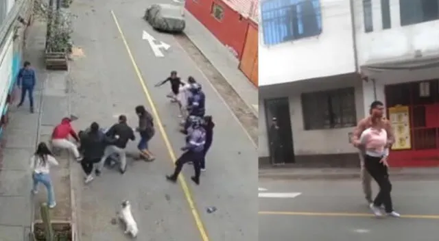 Extranjeros desatan pelea en el Cercado de Lima.