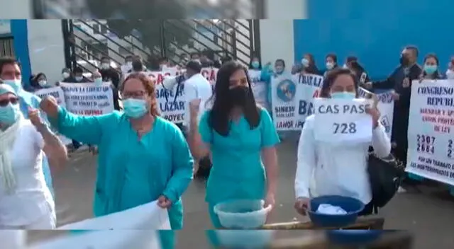 Trujillo: trabajadores CAS de EsSalud exigen pasar a plazo indeterminado de contrato [VIDEO]