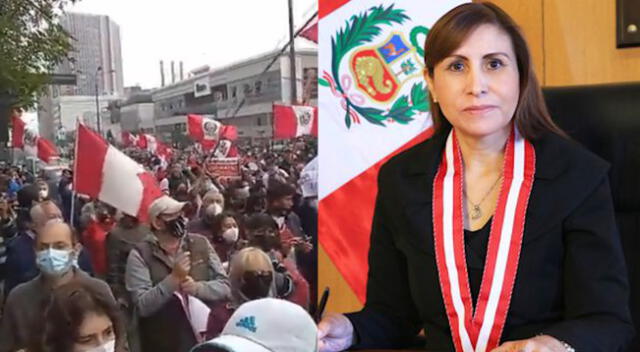 Pedro Castillo: manifestantes respaldan a la fiscal de la Nación, Patricia Benavides, en el Ministerio Público [VIDEO]