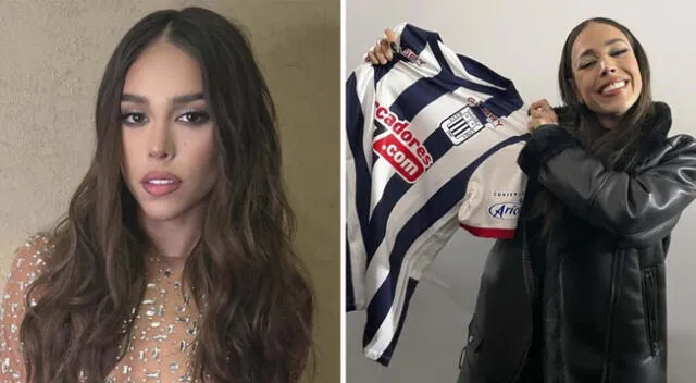 Danna Paola se muestra feliz con la camiseta de Alianza Lima.