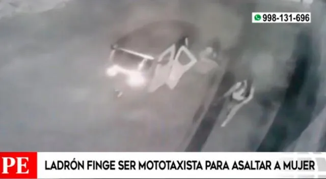 VMT: delincuente finge ser mototaxista para asaltar a mujer [VIDEO]