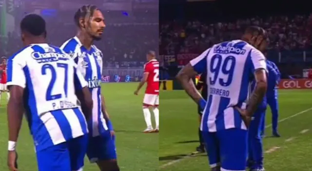 Paolo Guerrero, delantero de Avaí, tuvo una singular reacción en el partido ante Internacional.