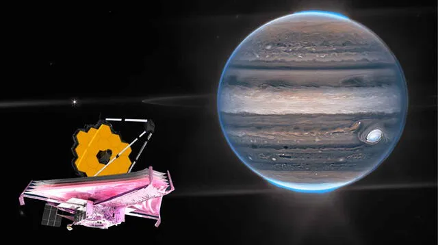 Las imágenes captadas por el telescopio espacial de James Weeb se pueden ver los anillos de Júpiter, su aurora y astros impactantes.