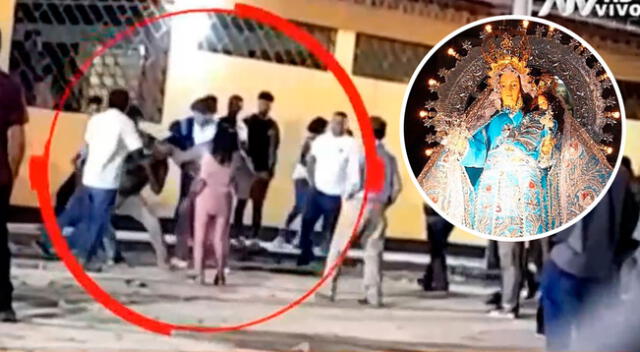 Decenas de fieles se agarraron a golpes en plena fiesta patronal en honor a la virgen de la Asunción.