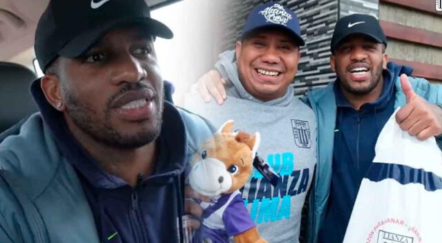 Jefferson Farfán, el hincha y el Potrillo posaron felices. Foquita promete seguir su recorrido en todo el país.