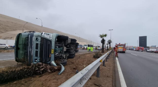 Panamericana Sur: despiste de tráiler genera gran congestión vehicular [VIDEO]