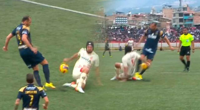 Penal a favor de Alianza Lima que no cobró el árbitro Bruno Pérez.
