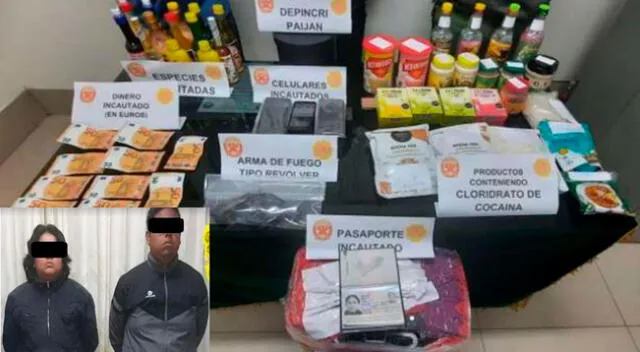 Los productos donde camuflaron la droga y los detenidos