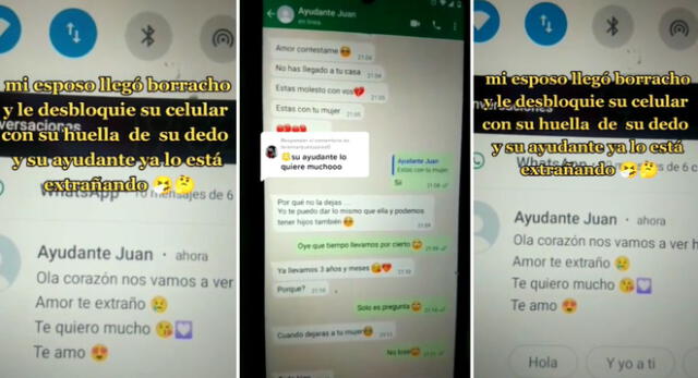 La mujer aprovechó que su esposo llegó borracho para descubrir su infidelidad y es viral en TikTok.