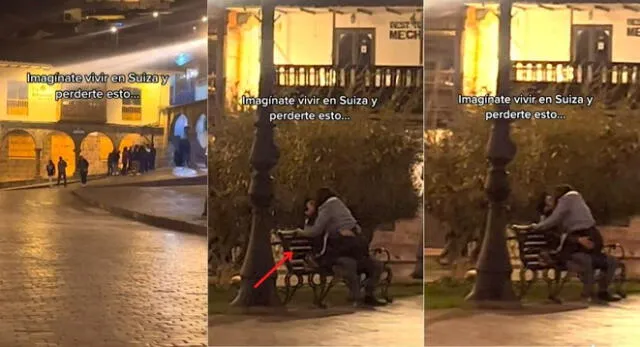 La pareja estaba dándose besos apasionados en una silla de la Plaza de Armas del Cusco y se hicieron virales.