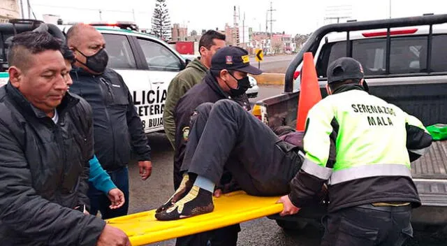 Panamericana Sur. La víctima ahora lucha por su vida en el hospital de Mala.