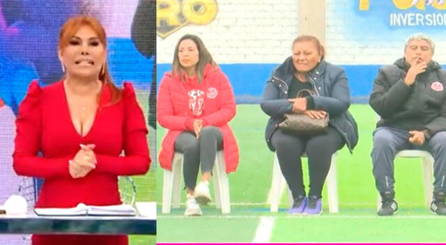 La conductora Magaly Medina arremetió contra la esposa del exfutbolista Coyote Rivera, Lorena Cárdenas, al verla participar evento de la academia de fútbol.