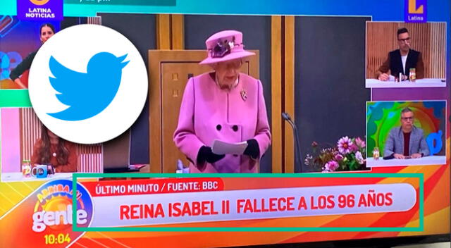 Usuario en Twitter cuestiona programa de Latina por adelantar noticia de fallecimiento de la Reina Isabel II sin verificar la fuente.