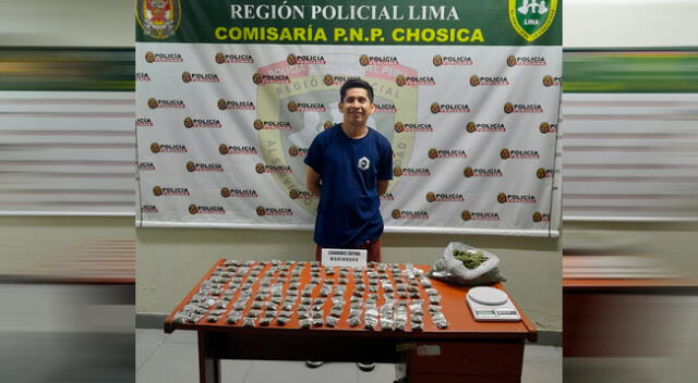 Sujeto detenido con más de 100 envoltorios de droga.
