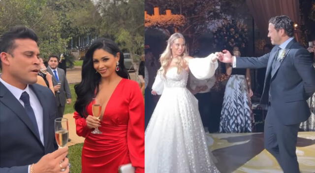 Pamela Franco es cuestionada por ir con vestido rojo a boda de Ethel Pozo