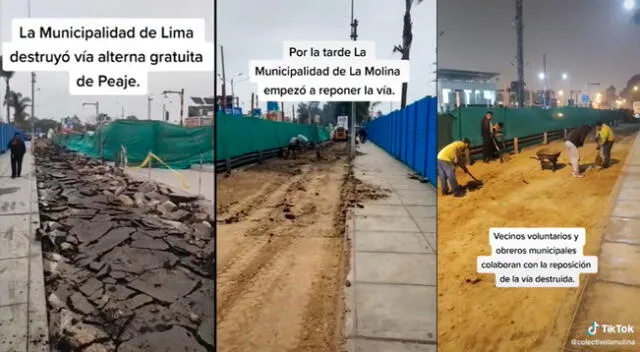 Vía libre de peaje viene siendo reparado por voluntarios y la municipalidad de La Molina