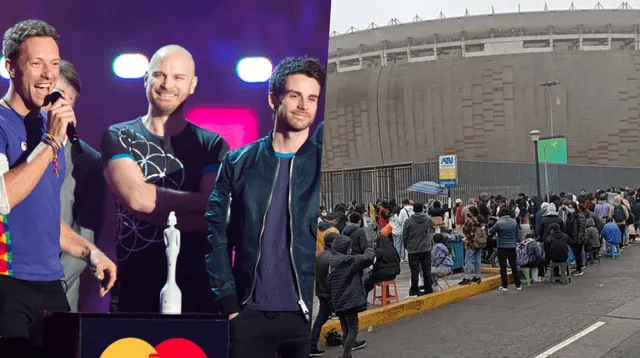 Largas filas para el concierto de Coldplay.