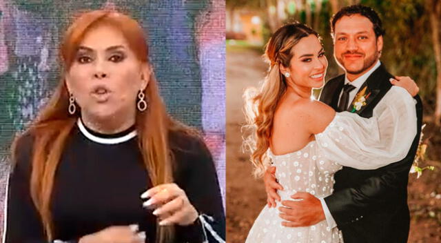 La conductora Magaly Medina no dudó en criticar el vestido que usó Ethel Pozo no combiaba con su velo.