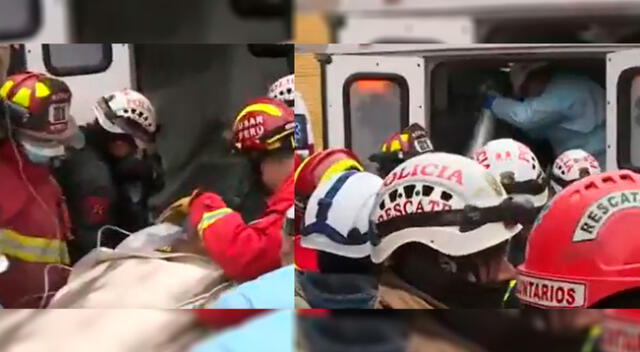 Hombre fue rescatado tras cinco horas de queda entre los escombros de una vivienda.