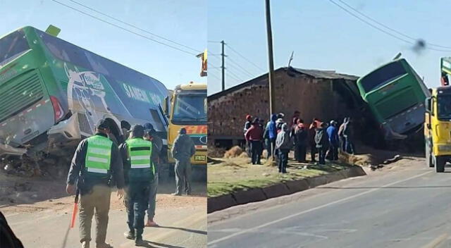 Bus interprovincial se estrella en Puno