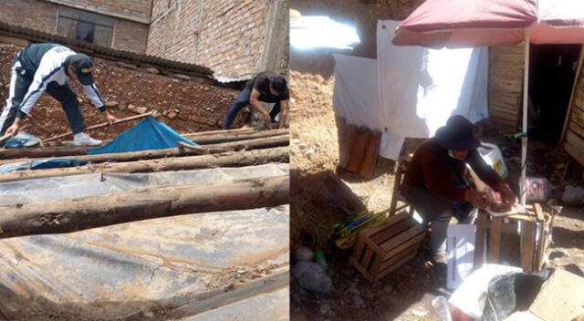 Los policías de la comisaría de El Tambo construyeron una nieva casa para Juana Santos de Solís.