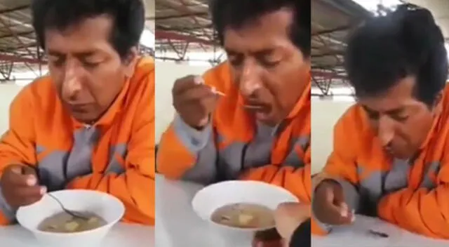 Peculiar escena de hombre tomando su sopa se hizo viral en TikTok.