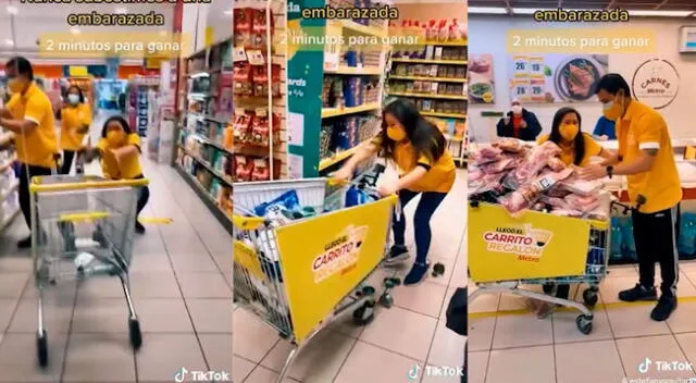 Mujer embarazada se llevó varios tipos de productos de Metro en tan solo dos minutos.