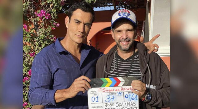 Director José Salinas junto a protagonista de la película, David Zepeda.