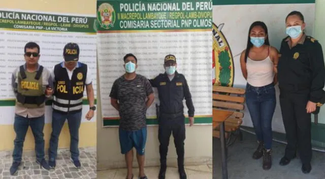 Tres de los cinco capturados por la policía tras realizar operativo en la ciudad de Lambayeque