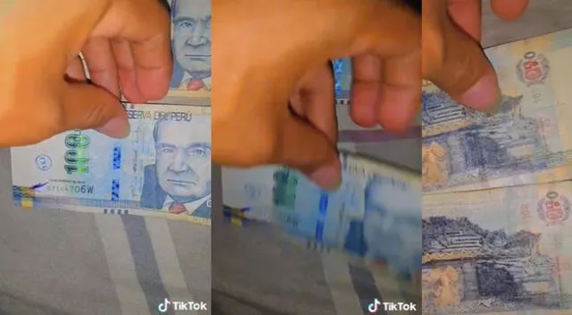 Singular escena del billete de 100 soles se expuso en TikTok y es viral.