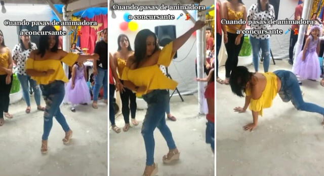 La animadora venezolana dejo en 'shock' a todos los invitados de la fiesta por sus sexys pasitos de baile.