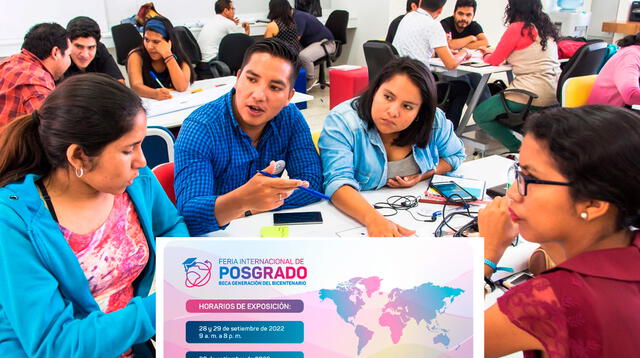 la Feria Internacional de Posgrado Beca Generación del Bicentenario se realizará del 28 al 30 de setiembre de 2022.