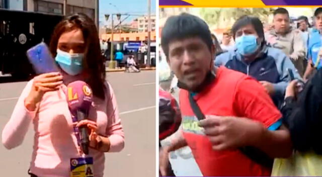 Reportera de Latina fue agredida EN VIVO por comerciantes de Mesa Redonda.